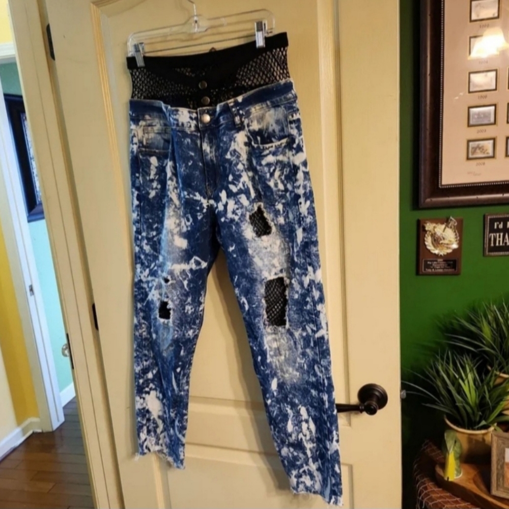 Embellish Brand Tie-dye Distressed Jeans